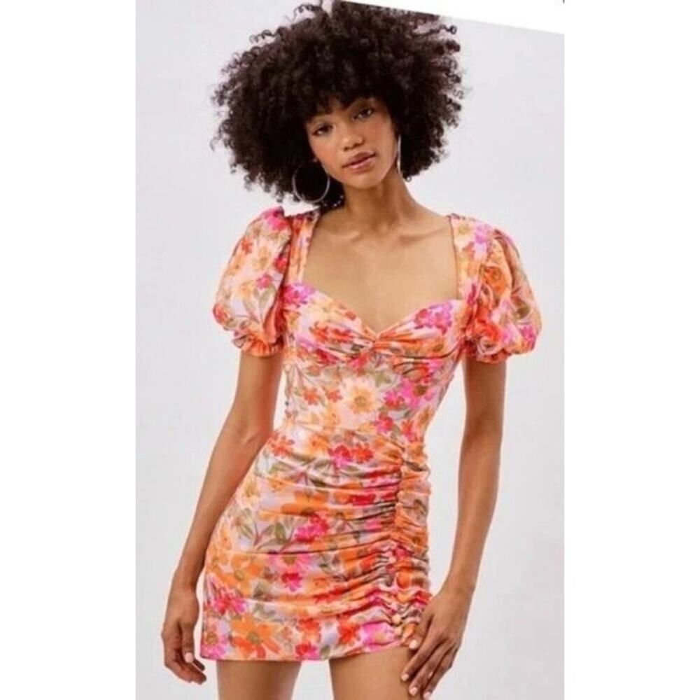 For Love & Lemons Jody Floral Print Mini Dress, Size Small